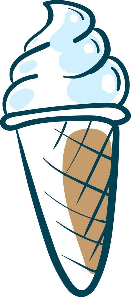 Blue ice cream, illustration, vector on white background.