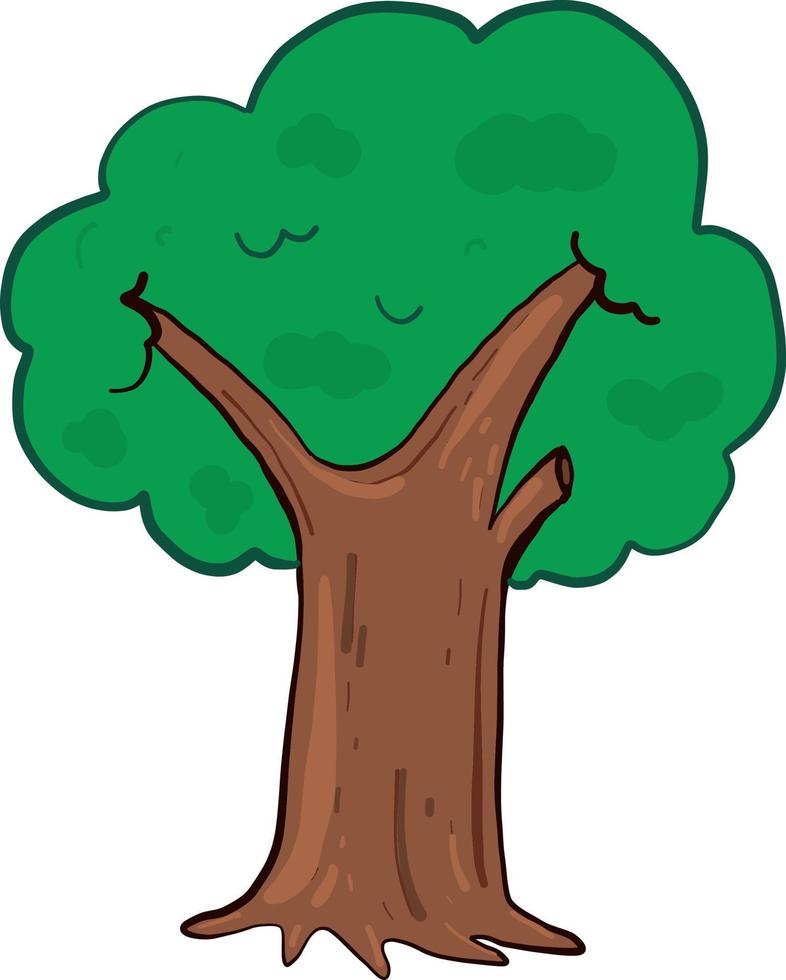 Tall tree, illustration, vector on white background.