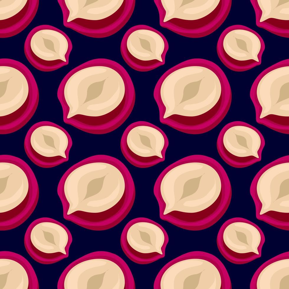Hazelnut pattern, seamless pattern on dark blue background. vector