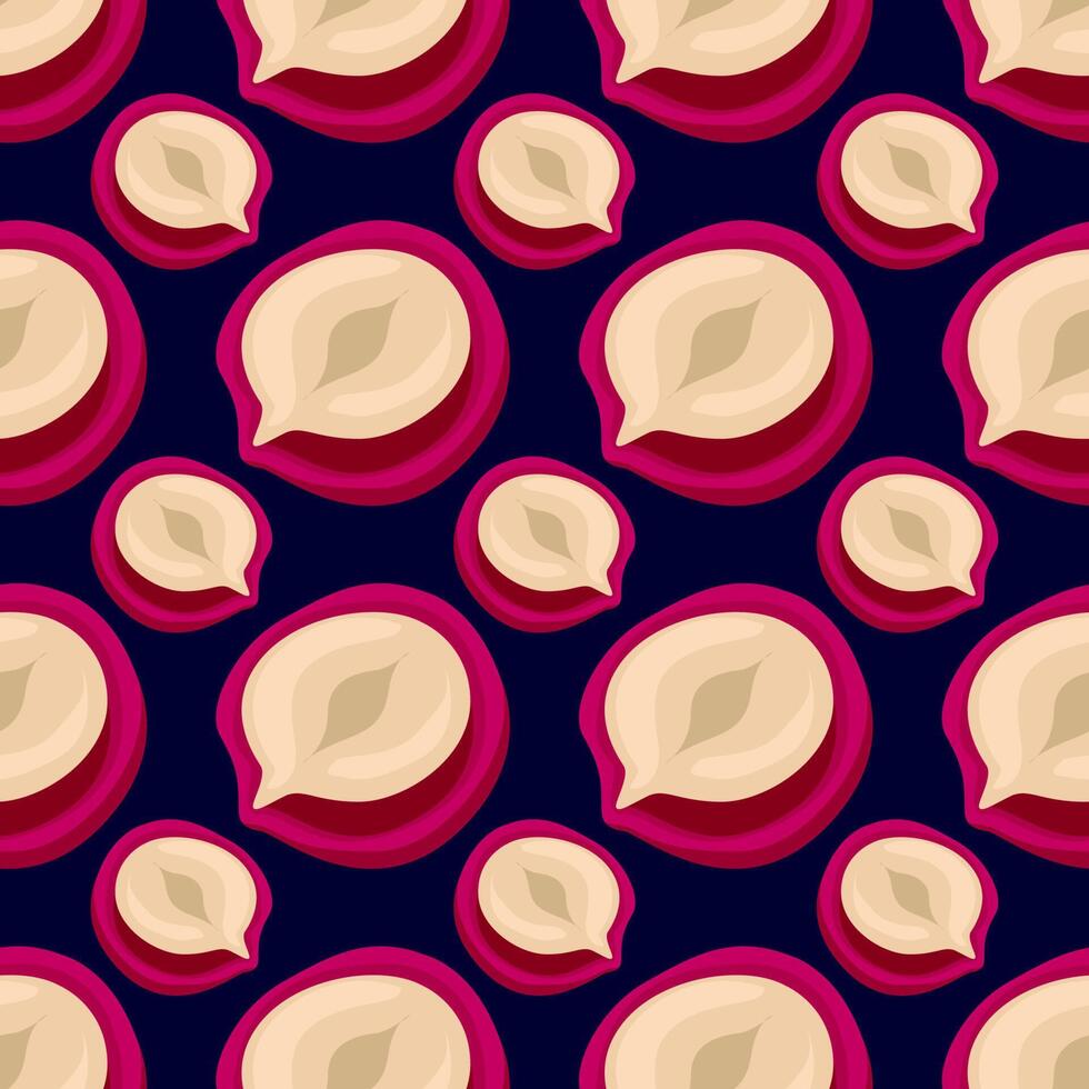 Hazelnut pattern, seamless pattern on dark blue background. vector