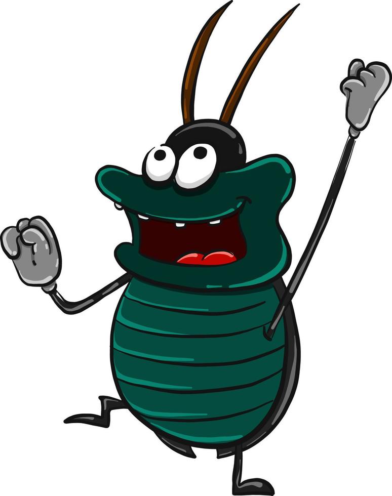 Funny cockroach , illustration, vector on white background