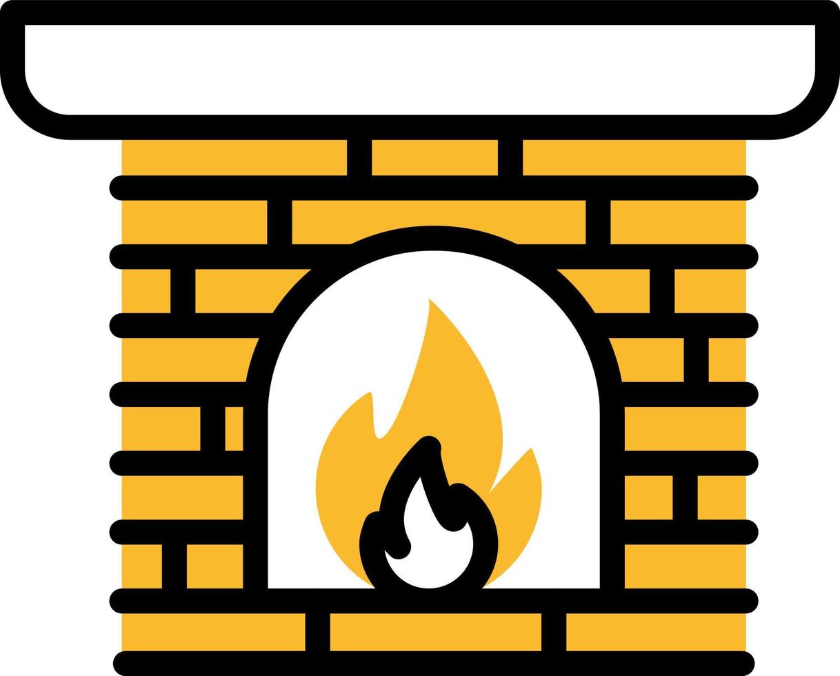 Winter fireplace, illustration, vector on a white background.