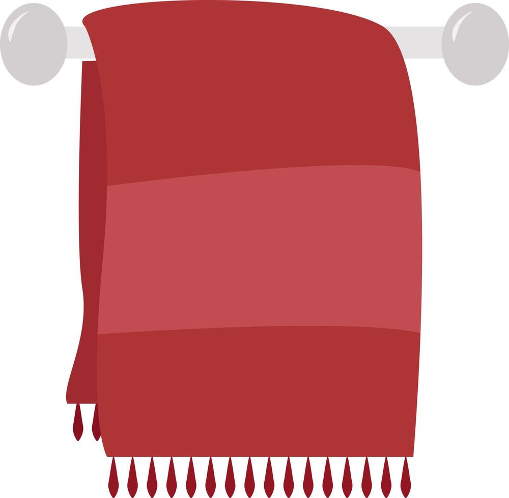 toalla roja, ilustración, vector sobre fondo blanco.
