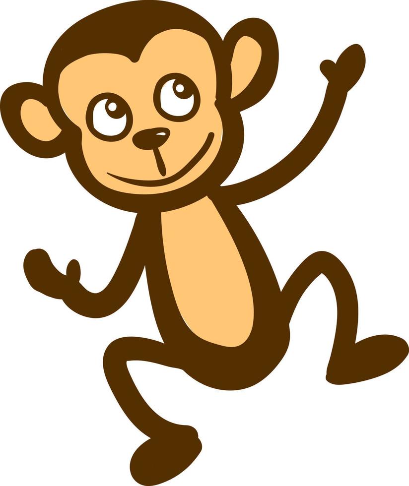 Happy monkey, illustration, vector on white background