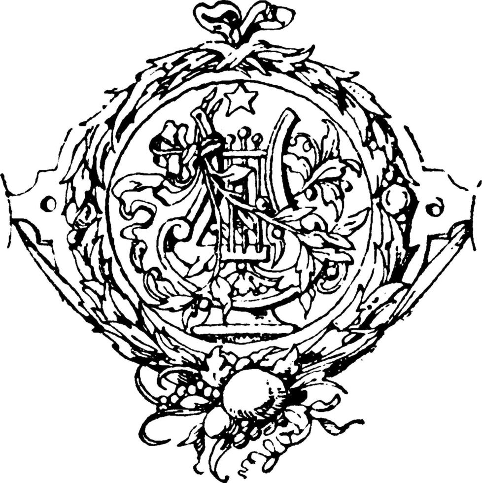 Symbol, vintage illustration. vector