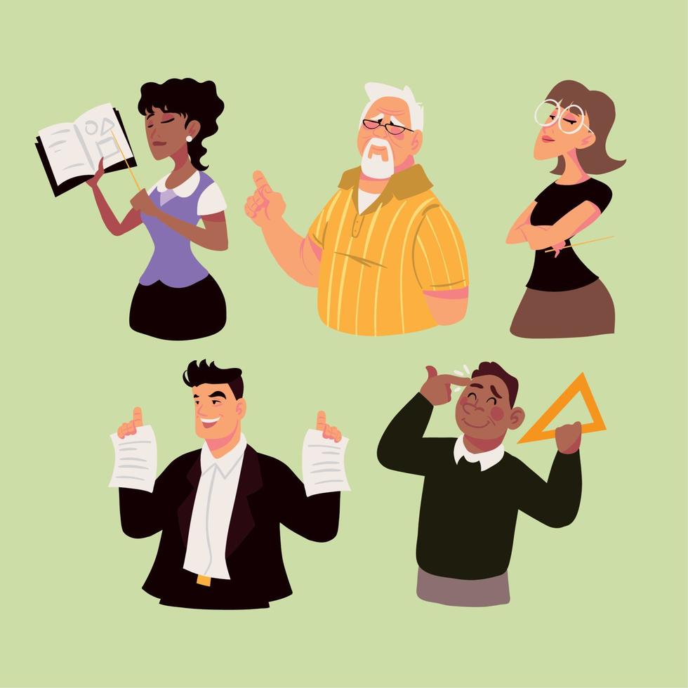 set teachers characters vector