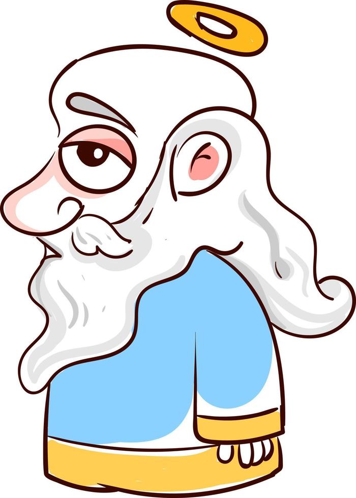 Bored god, illustration, vector on white background