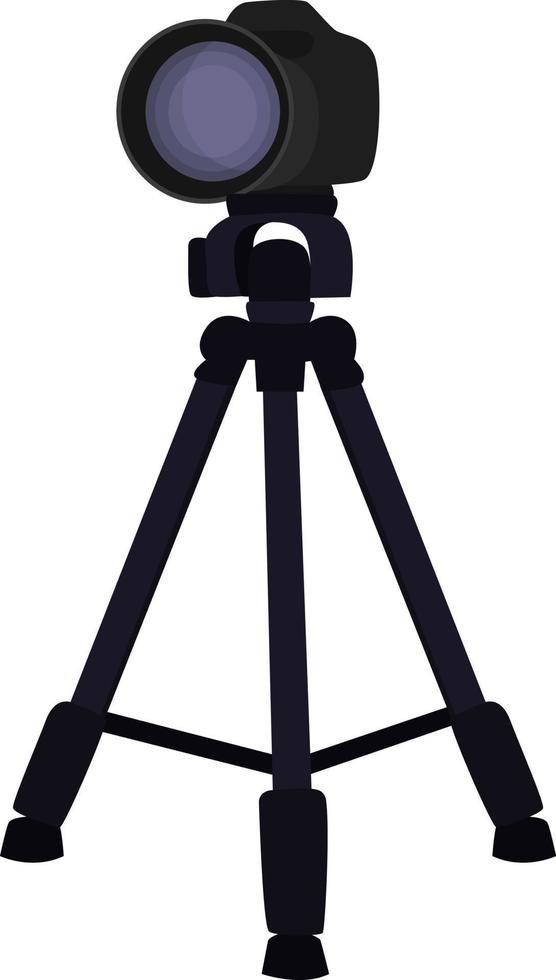 Tripod camera, illustration, vector on white background