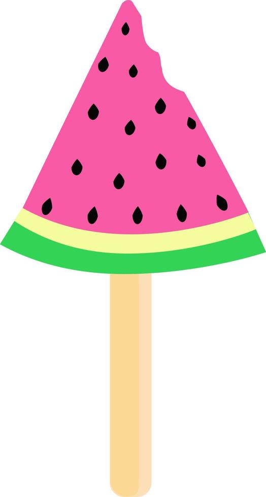 Watermelon slice, illustration, vector on white background.