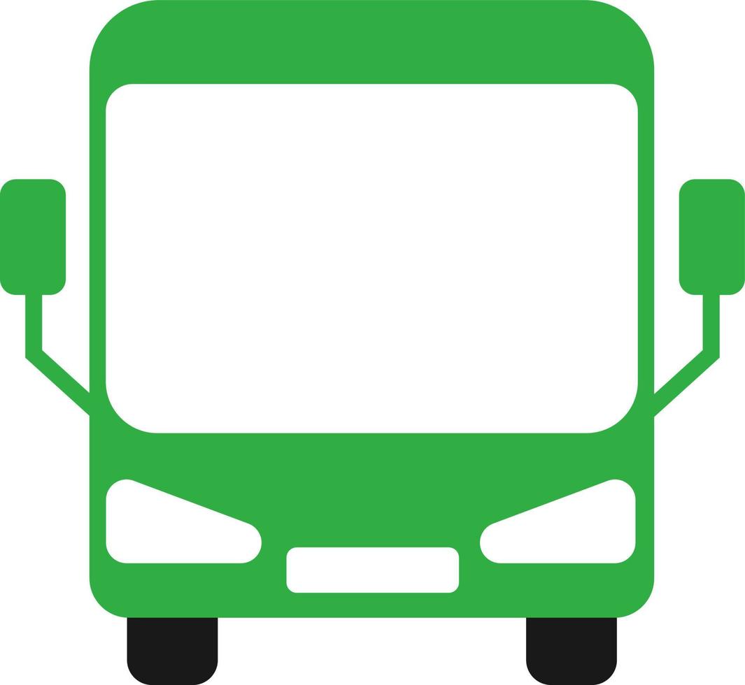 Green bus, illustration, vector on a white background
