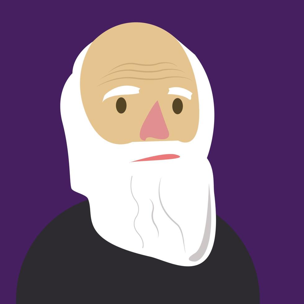 Old man, illustration, vector on white background.