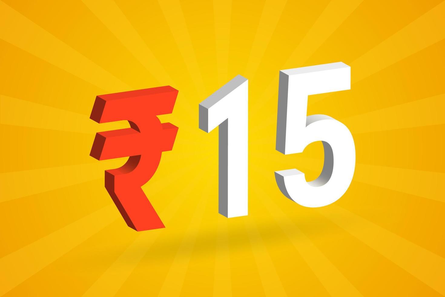 15 Rupee 3D Symbol Bold Text Vector Image 3D 15 Indian Rupee Currency 15-rupee-3d-symbol-bold-text-vector-image-3d-15-indian-rupee-currency