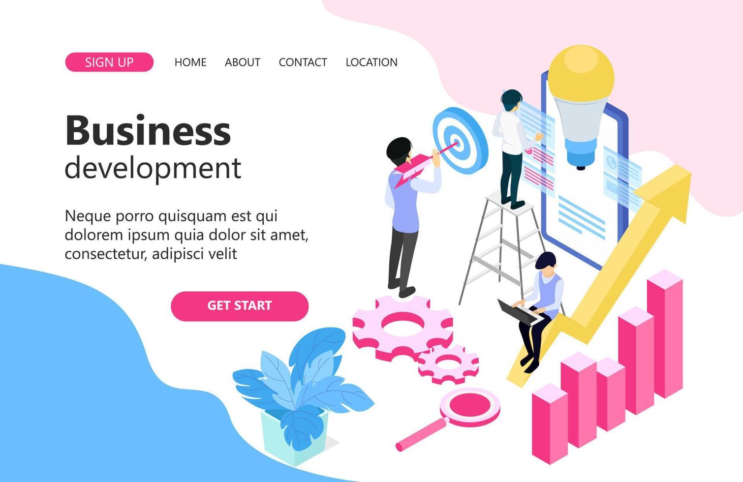 Illustration of digital marketing idea Suitable for landing page, flyers, Infographics, And Other Graphic Related Assets-vector vector