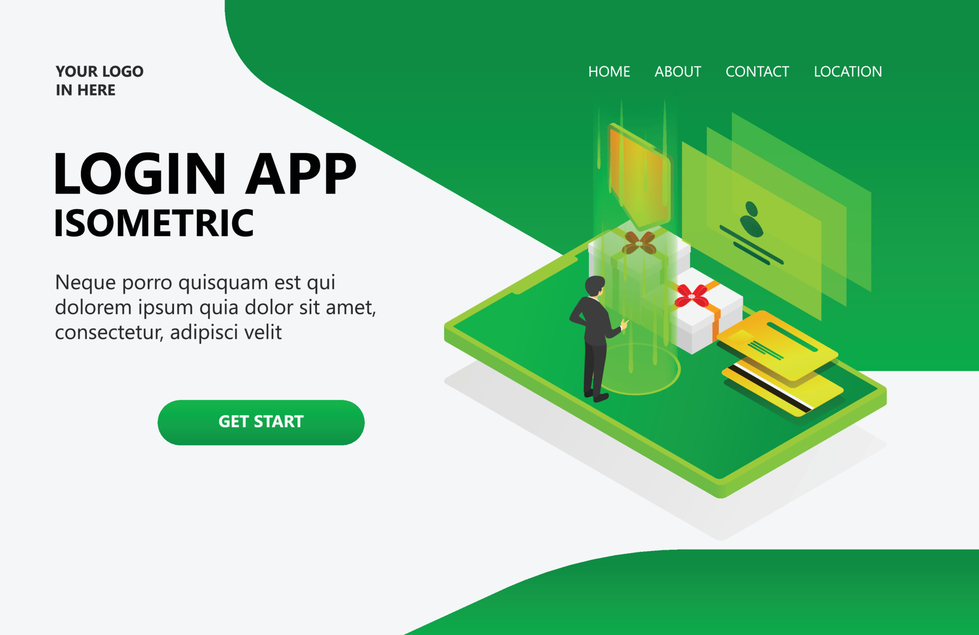 Illustration of an application logging into a website Suitable for
