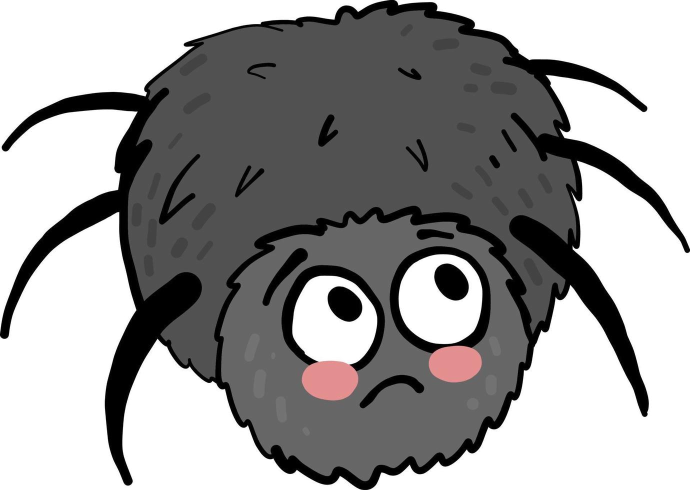 Worried spider, illustration, vector on white background.