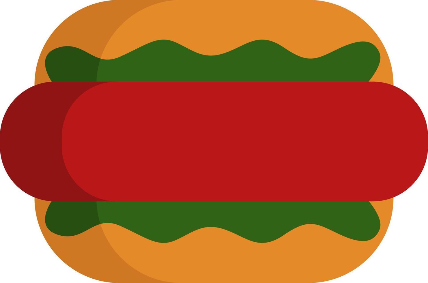 Hot dog with salad, illustration, vector, on a white background. vector