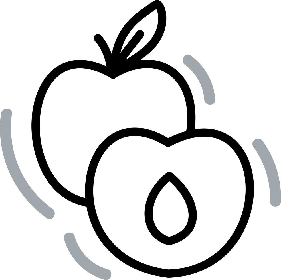 Peach in half, illustration, vector, on a white background. vector