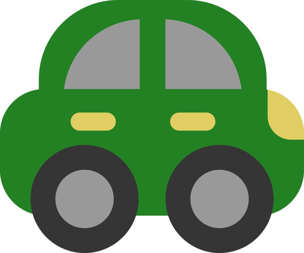 Green transport car, illustration, vector on a white background.