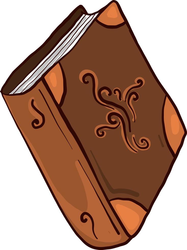 Decorative brown book, illustration, vector on a white background.