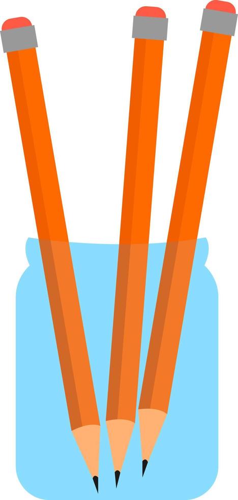 Pencils, illustration, vector on white background.