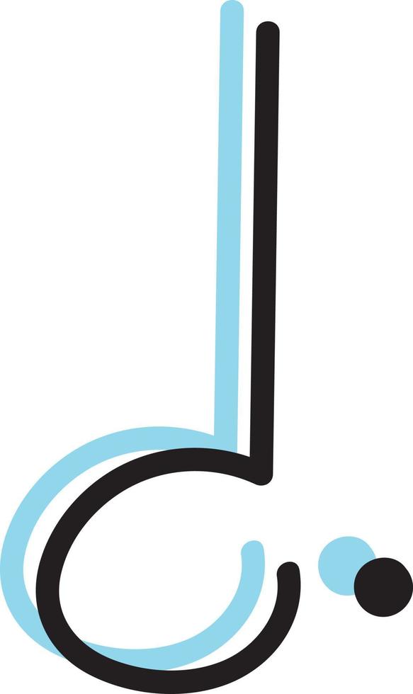 Dotted note, illustration, vector on white background.