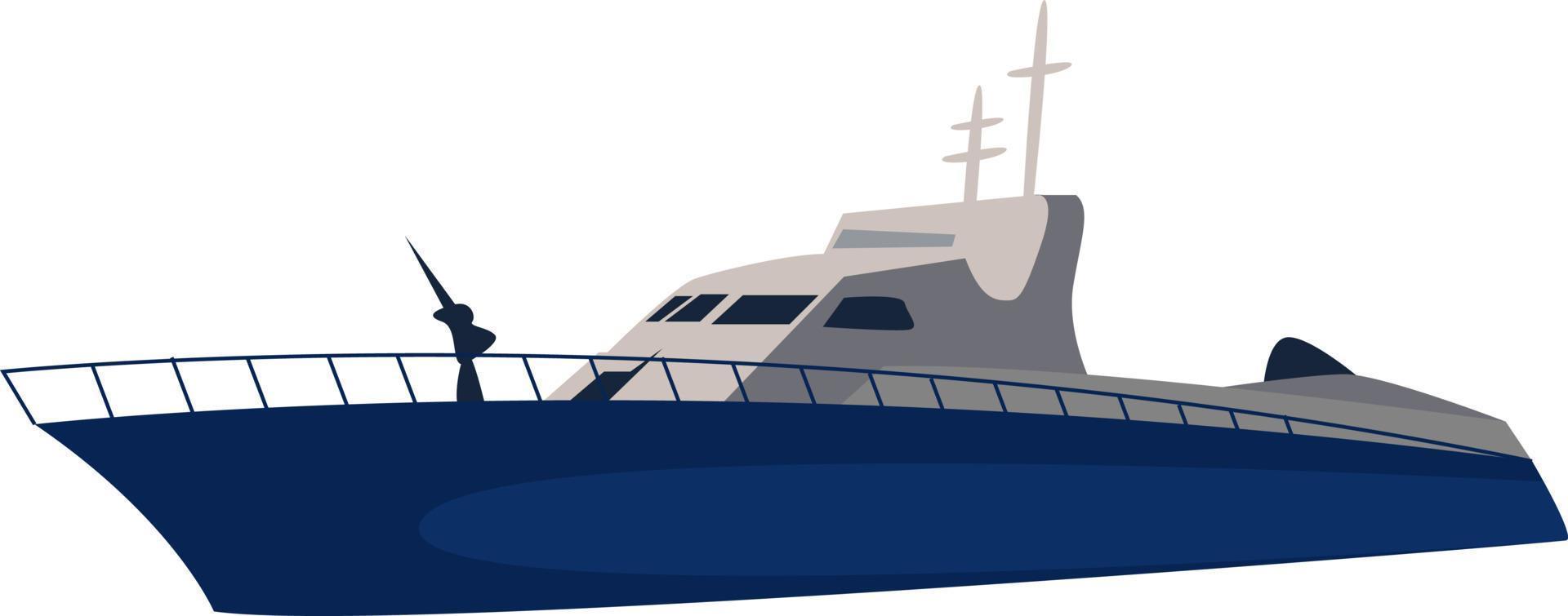 Coast security boat, illustration, vector on white background