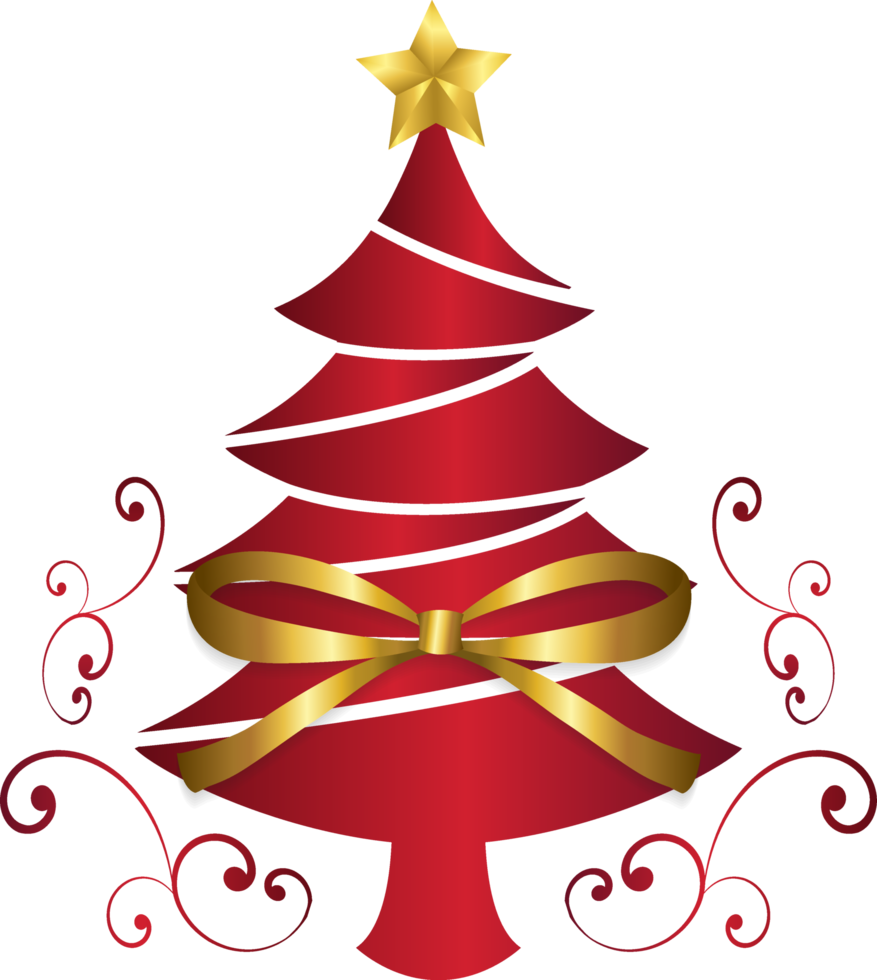 red christmas tree with star png