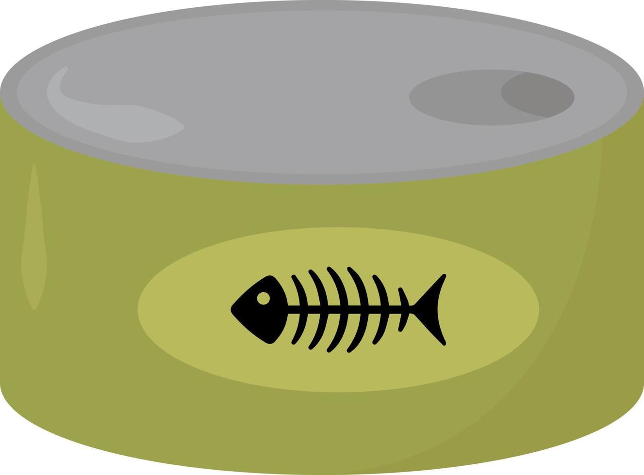 Lata de pescado, ilustración, vector sobre fondo blanco.