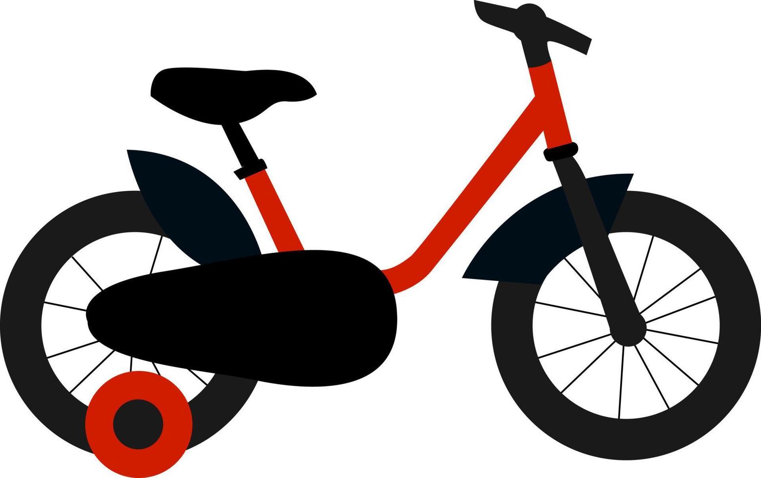 Pequeña bicicleta, ilustración, vector sobre fondo blanco.