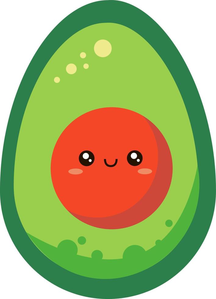 lindo aguacate, ilustración, vector sobre fondo blanco.