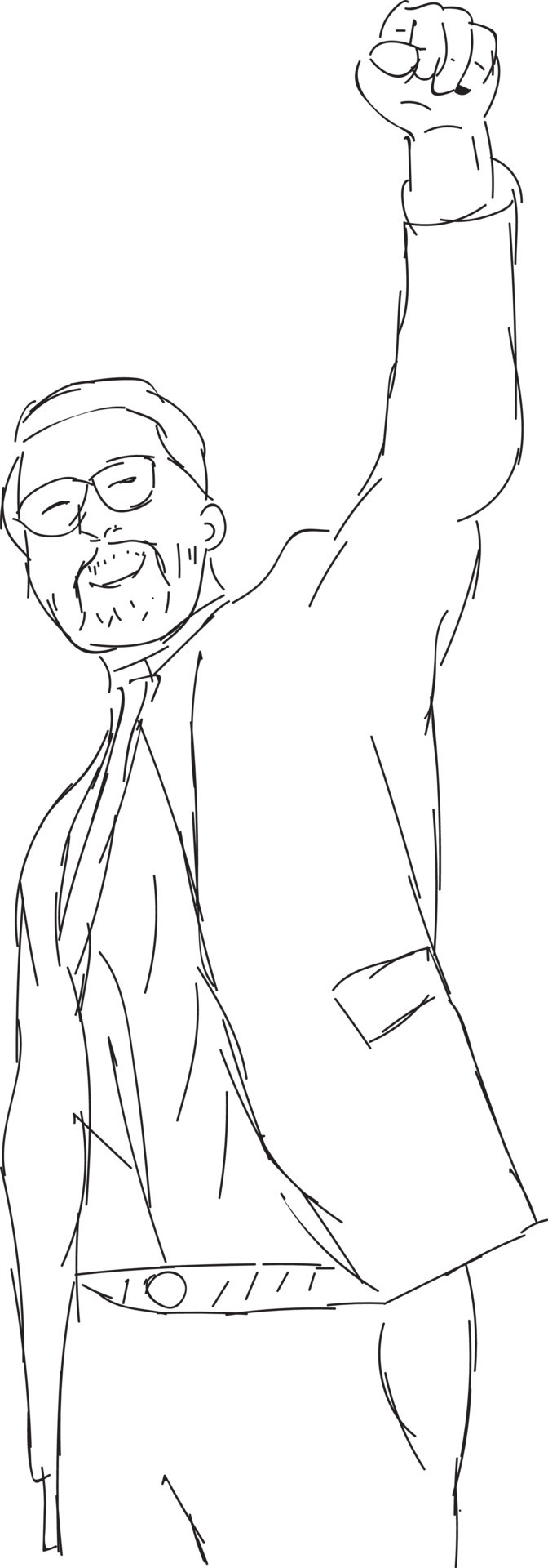Happy man sketch, illustration, vector on white background. 13793150