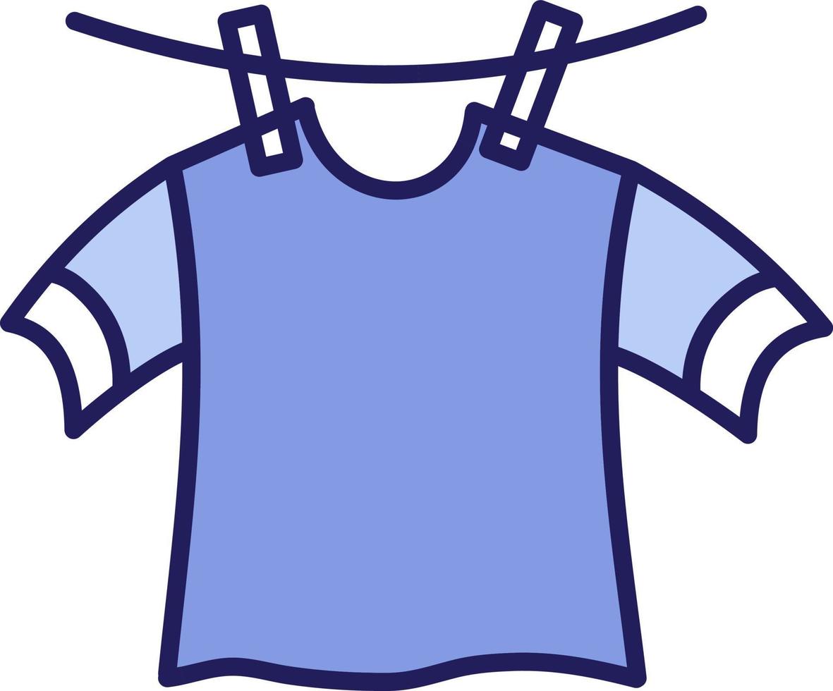secado camiseta púrpura, ilustración, vector sobre fondo blanco.