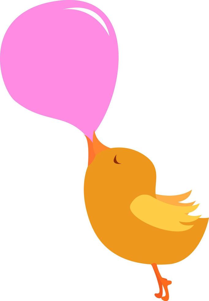 Pink bubble gum, illustration, vector on white background.