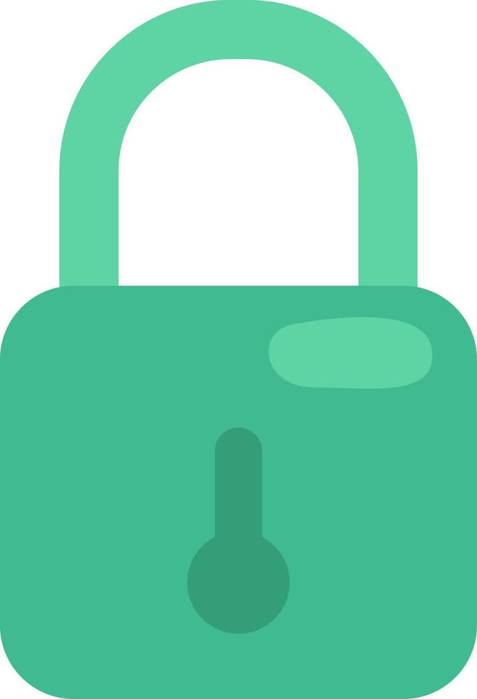 Green lock, illustration, vector on a white background.