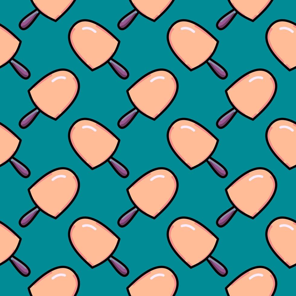 Tasty ice cream ,seamless pattern on blue background. vector