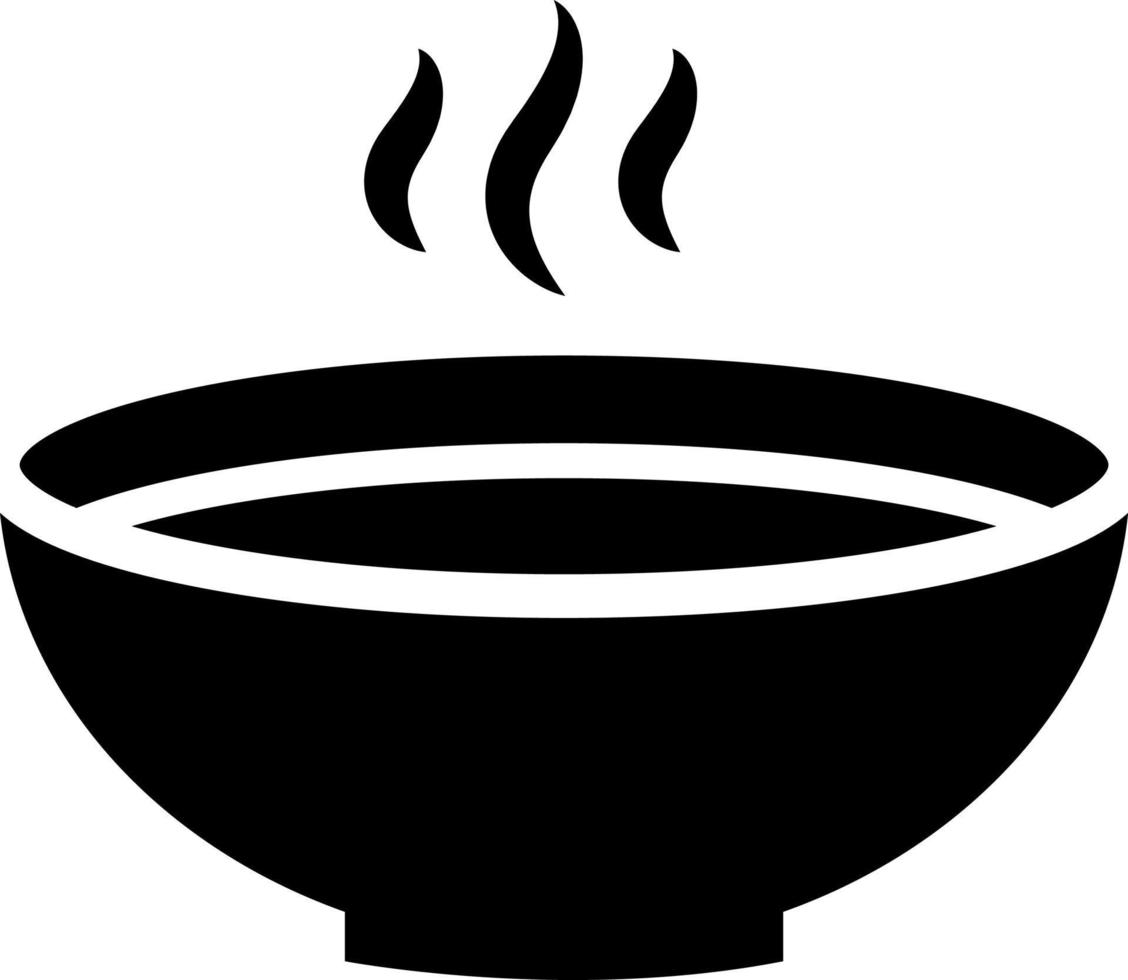 Bowl of hot soup, illustration, vector on a white background