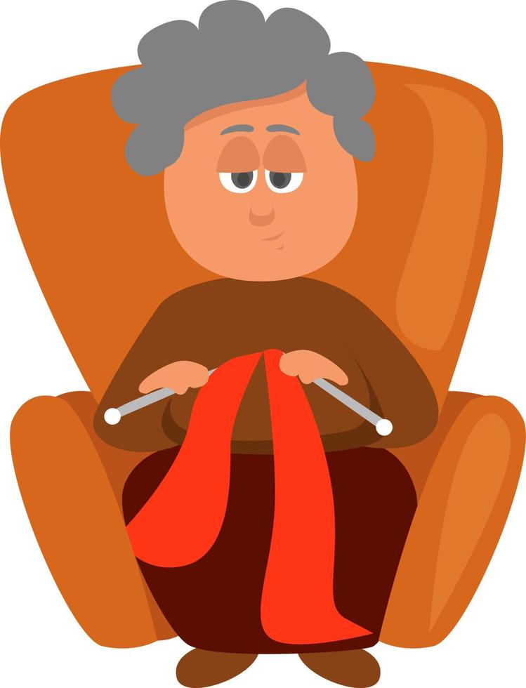 Woman sitting in chair, illustration, vector on white background