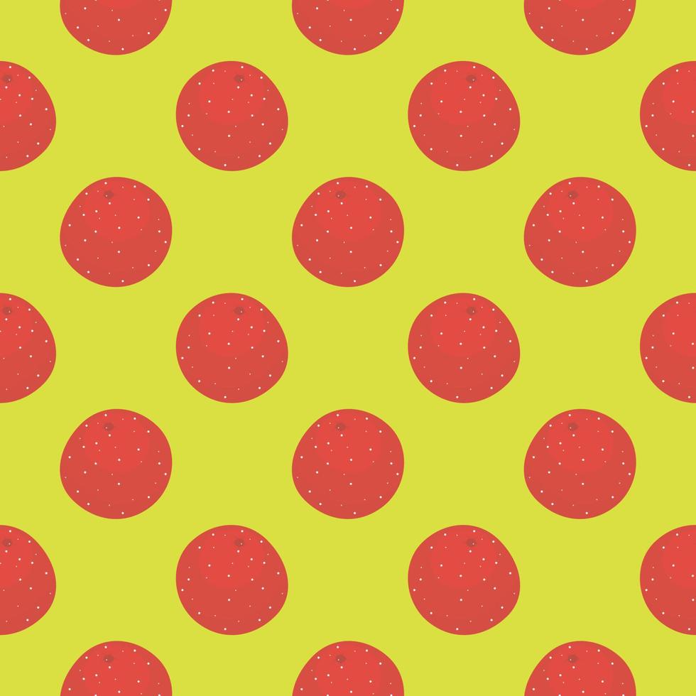 Red citrus,seamless pattern on yellow background. vector