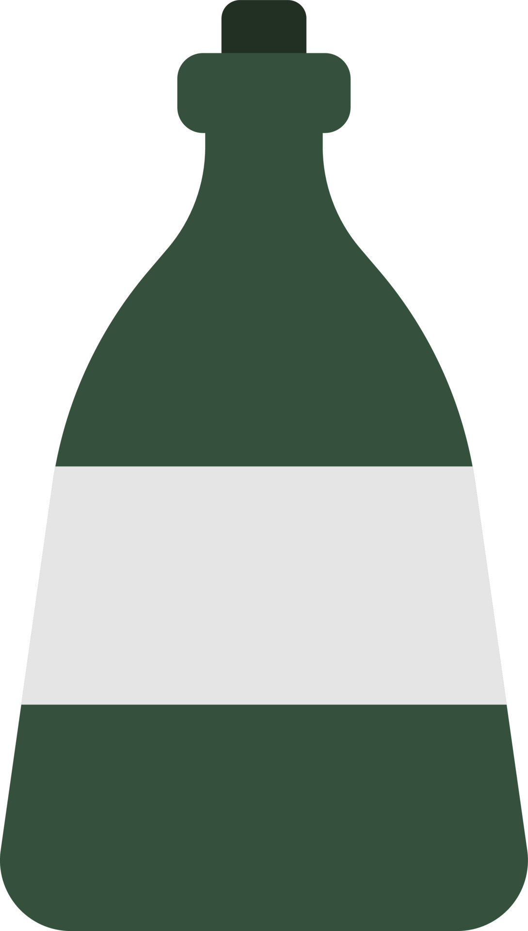 Green rum bottle, illustration, on a white background. 13793657 Vector
