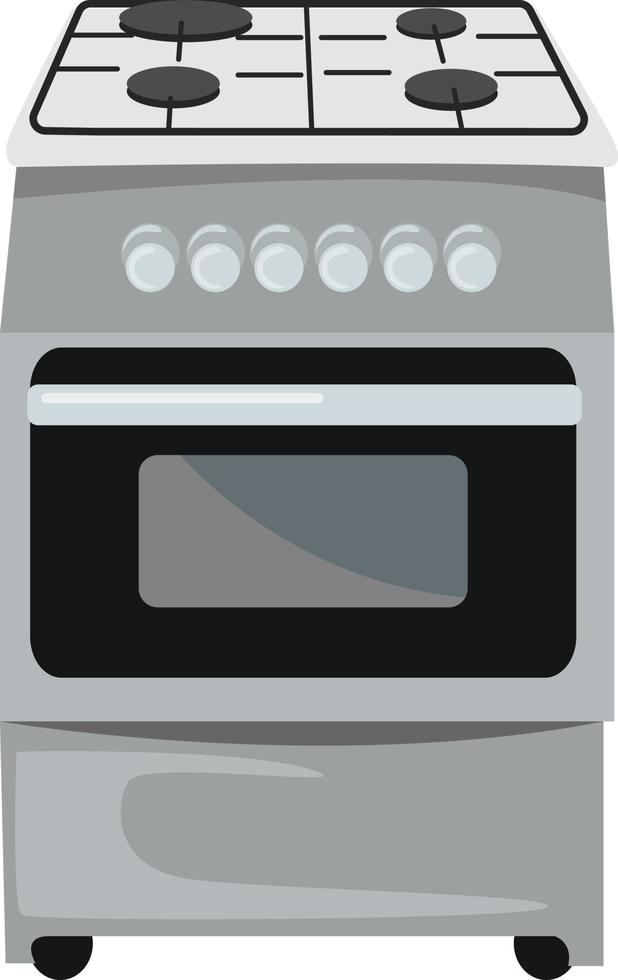Gas stove, illustration, vector on white background