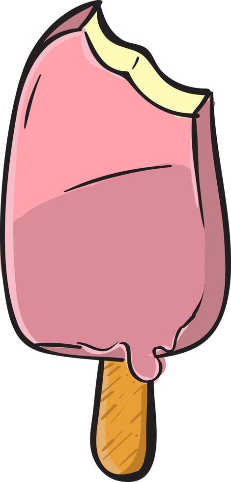Pink ice cream, illustration, vector on white background.