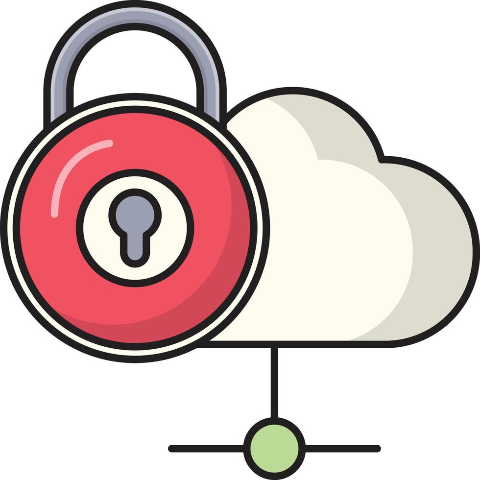 cloud lock vector illustration on a background.Premium quality symbols.vector icons for concept and graphic design.