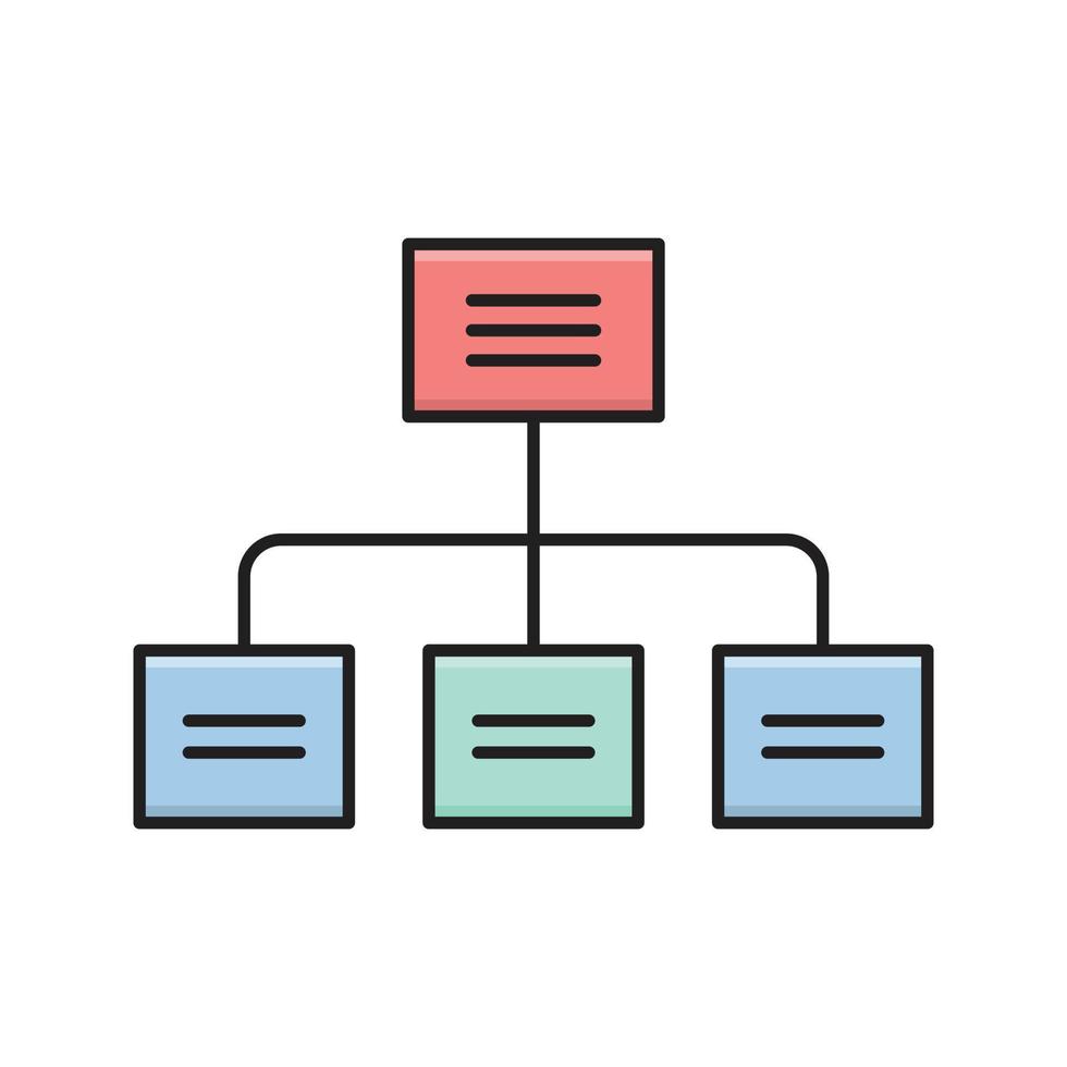 ilustración de vector de diagrama de flujo en un fondo. símbolos de calidad premium. iconos vectoriales para concepto y diseño gráfico.