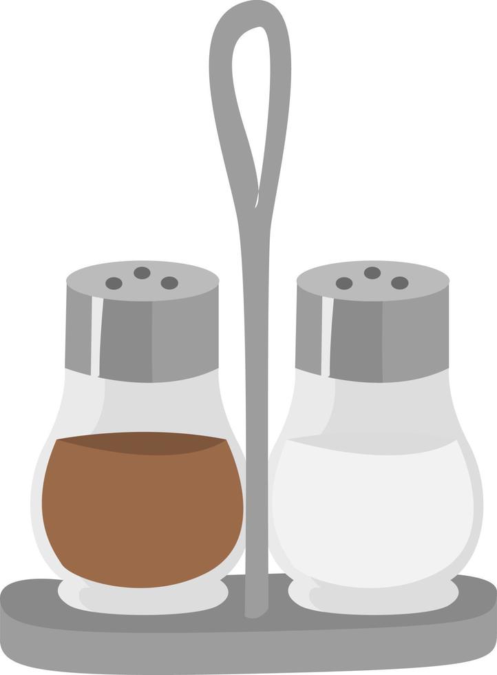 Salt and pepper, illustration, vector on white background