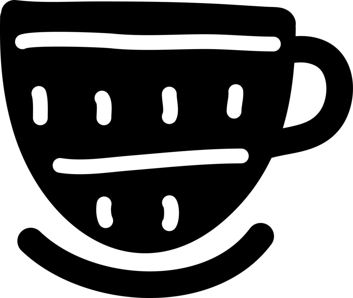 Small round black cup, icon illustration, vector on white background