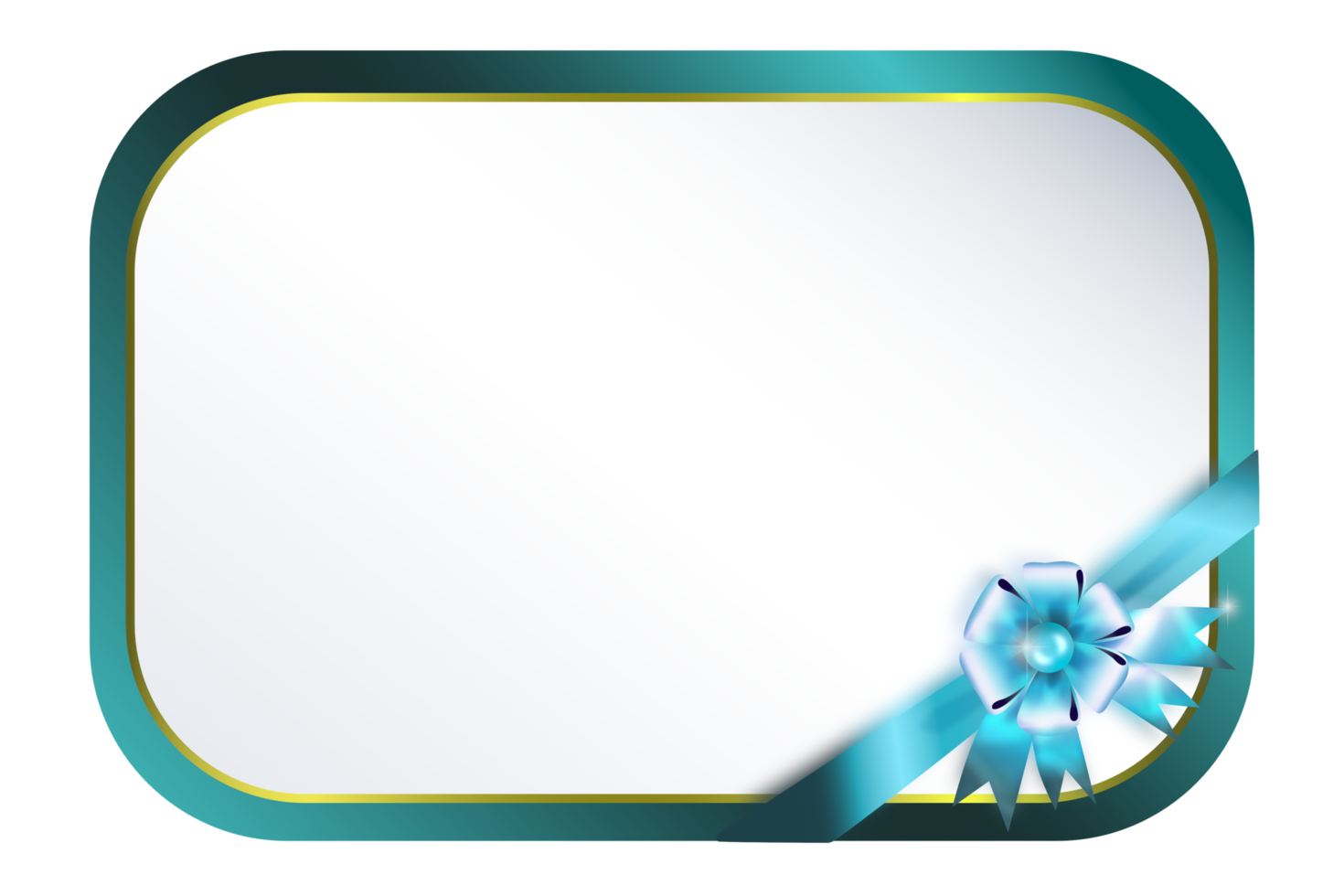 Luxury Green Frame With Sky Blue Ribbon Transparent Frame png