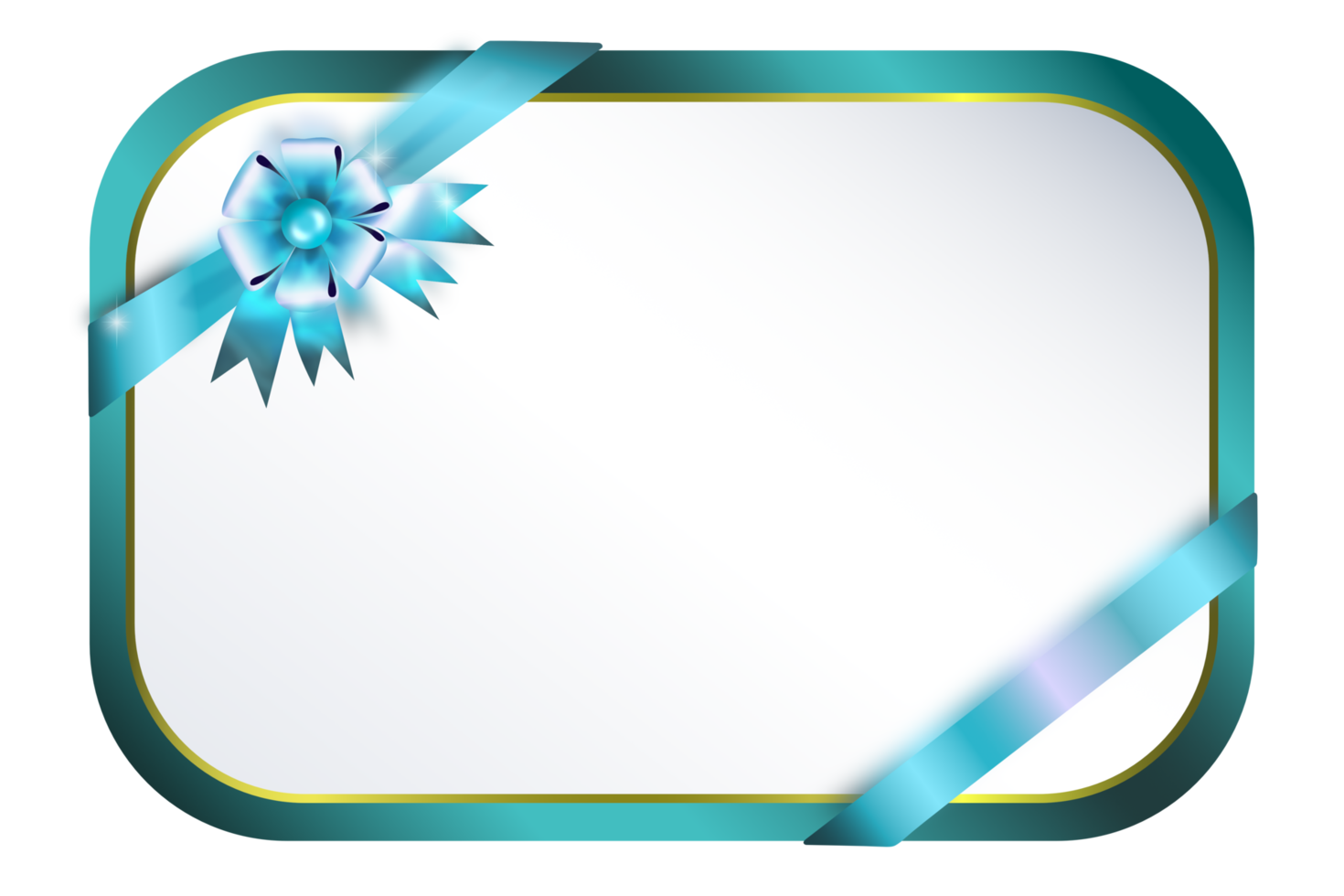 Luxury Green Frame With Sky Blue Ribbon Transparent Frame png