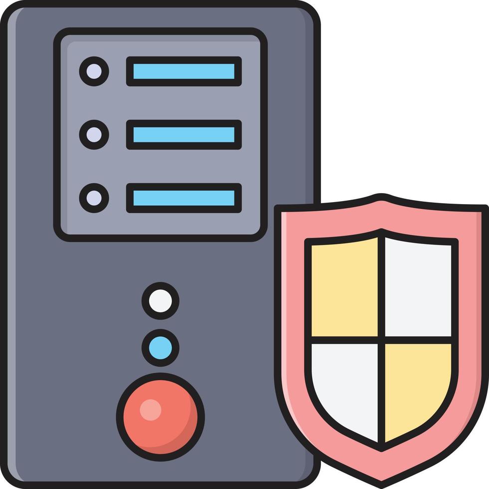 ilustración vectorial de seguridad del servidor en un fondo. símbolos de calidad premium. iconos vectoriales para concepto y diseño gráfico. vector