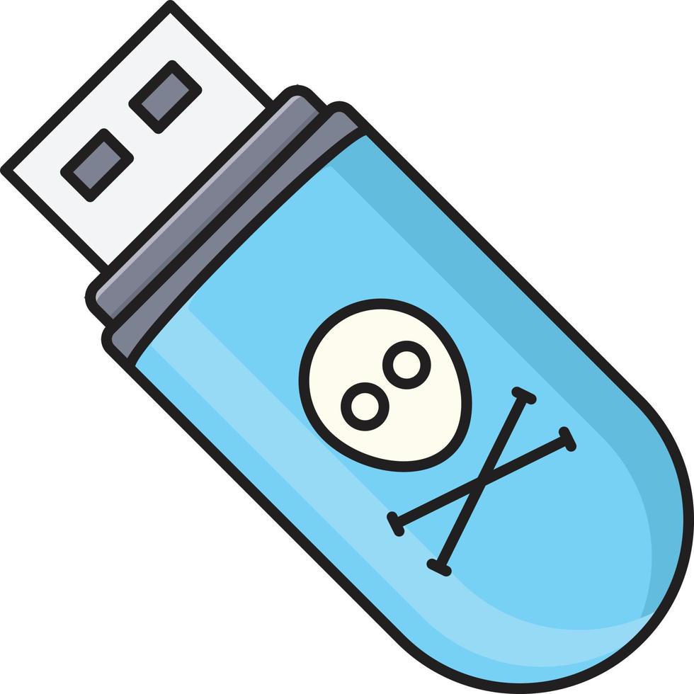 ilustración de vector de virus usb en un fondo. símbolos de calidad premium. iconos vectoriales para concepto y diseño gráfico.