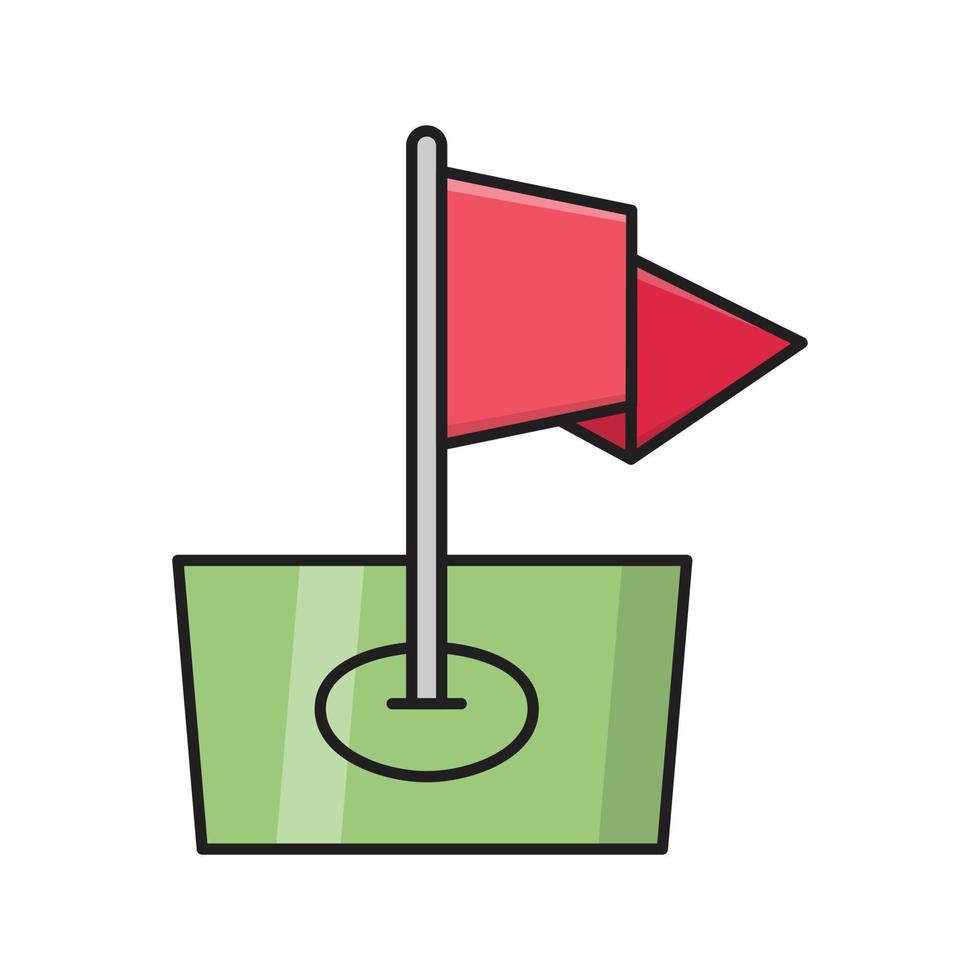 ilustración de vector de bandera de golf en un fondo. símbolos de calidad premium. iconos vectoriales para concepto y diseño gráfico.